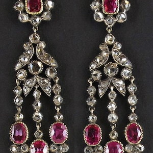 925 Sterling Silver Earrings rose cut diamond Earrings.