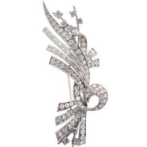 925 Sterling Silver American diamond Brooch