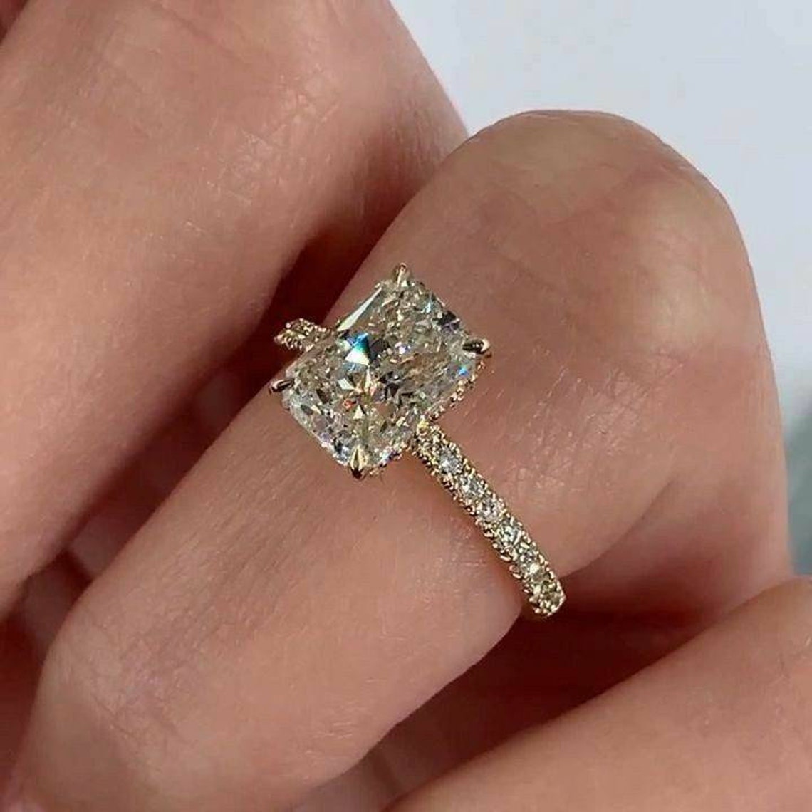 The Best Engagement Ring Moissanite Ring 925 Sterling Silver Handmade ...