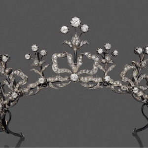 Antique Victorian Tiaras And Crown Rose cut Diamond sterling silver 925 Crown Handmade item.