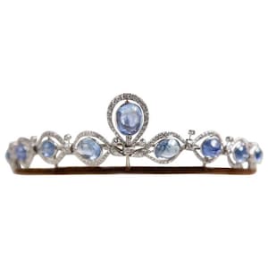 Antique Victorian Tiaras And Crown Rose cut diamond 925 sterling silver Crown .Handmade item.