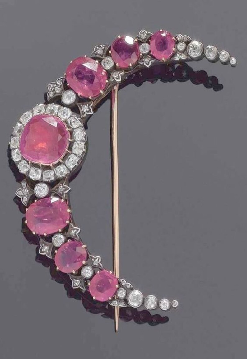 925 Sterling Silver rose cut diamond Brooch.