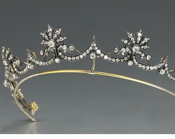 925 tiaras and Crown Rose cut Diamond 925 sterling silver Crown.