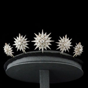 Antique Victorian Tiaras And Crown MOISSANITE Diamond 925 sterling silver Crown .Handmade item.