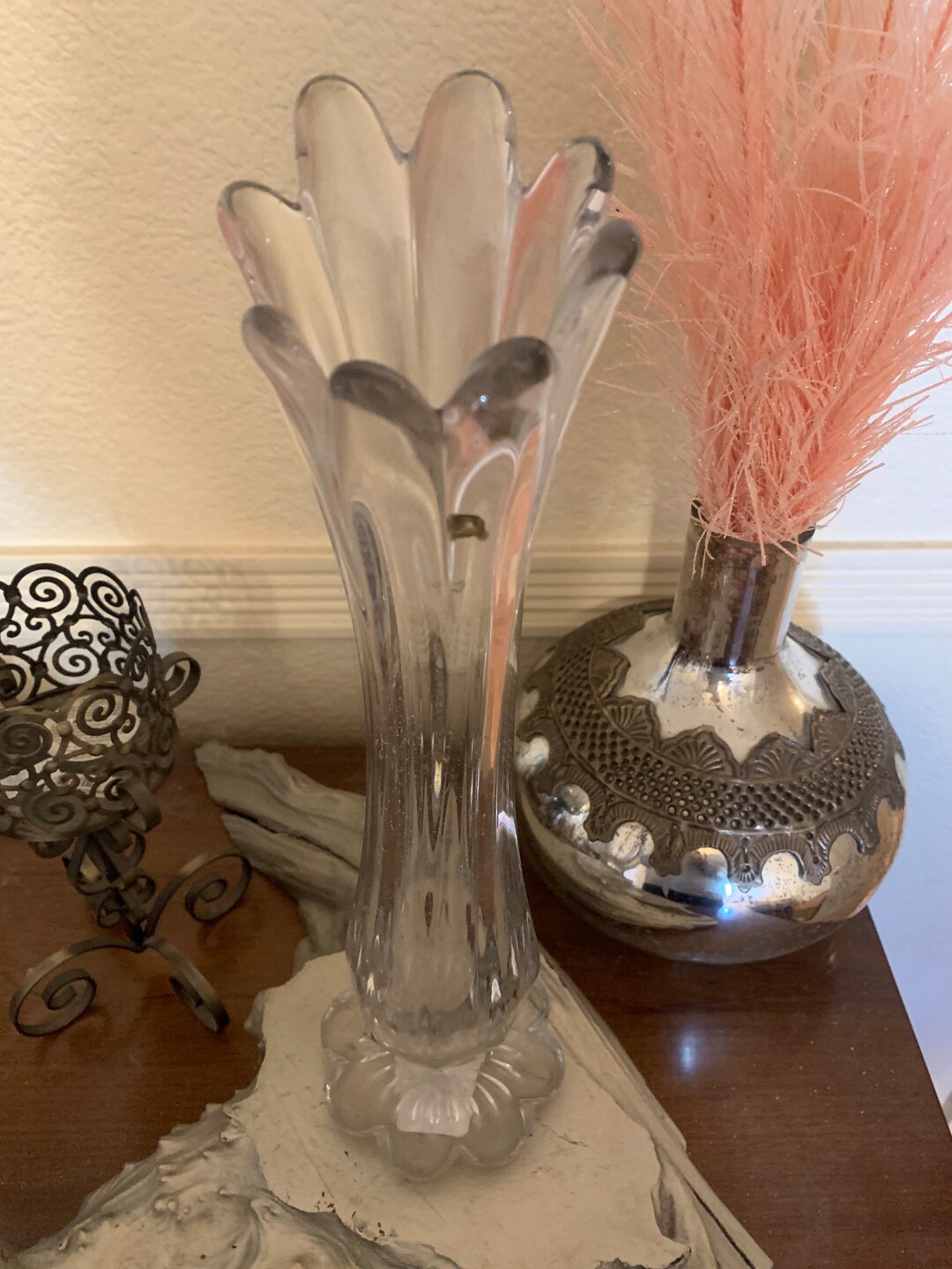 Vintage Swung Glass Vase Etsy