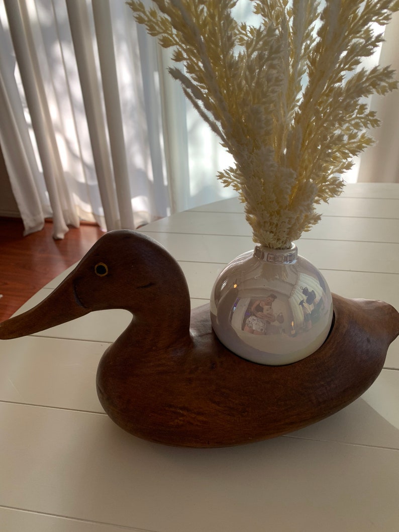 Vintage Mallard Duck Decoy Planter Etsy