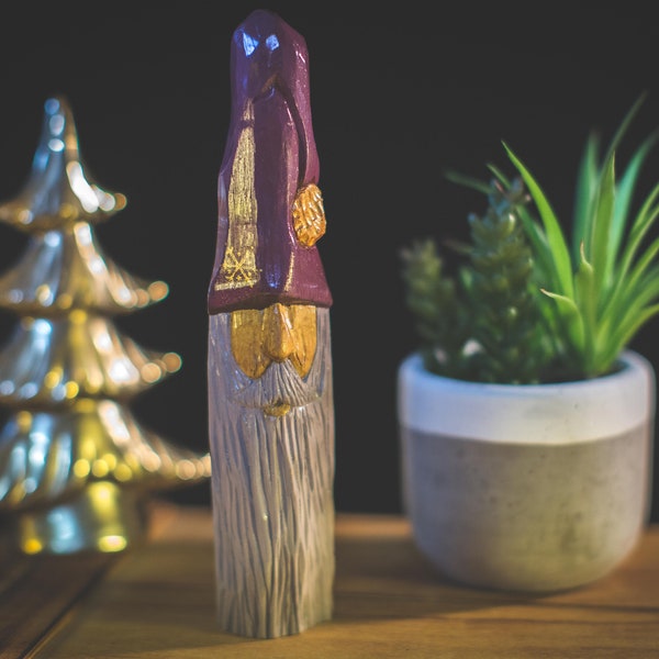 Statuette déco de Noël en bois de sapin "Santa Claus"