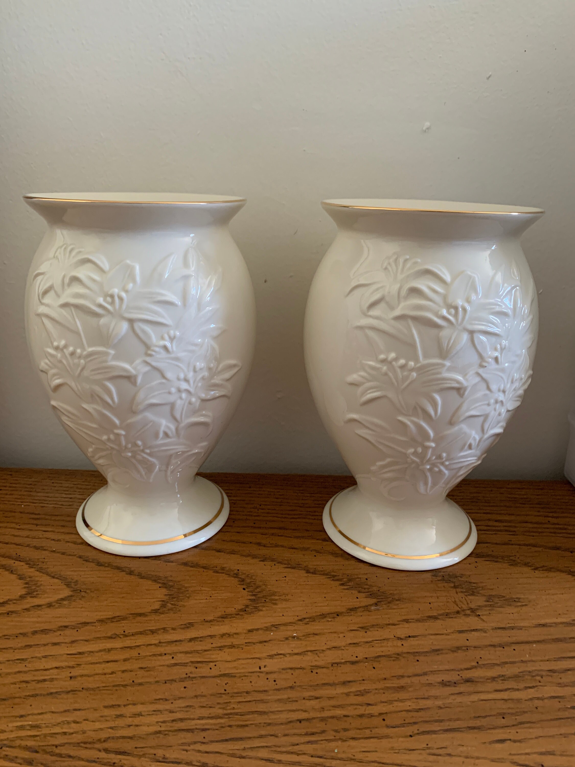 Vintage Lenox Vases With Lilies Etsy