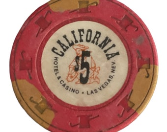 Old $1 FREMONT HOTEL Casino Poker Chip Vintage Antique BJ Mold Las Vegas NV 1989 