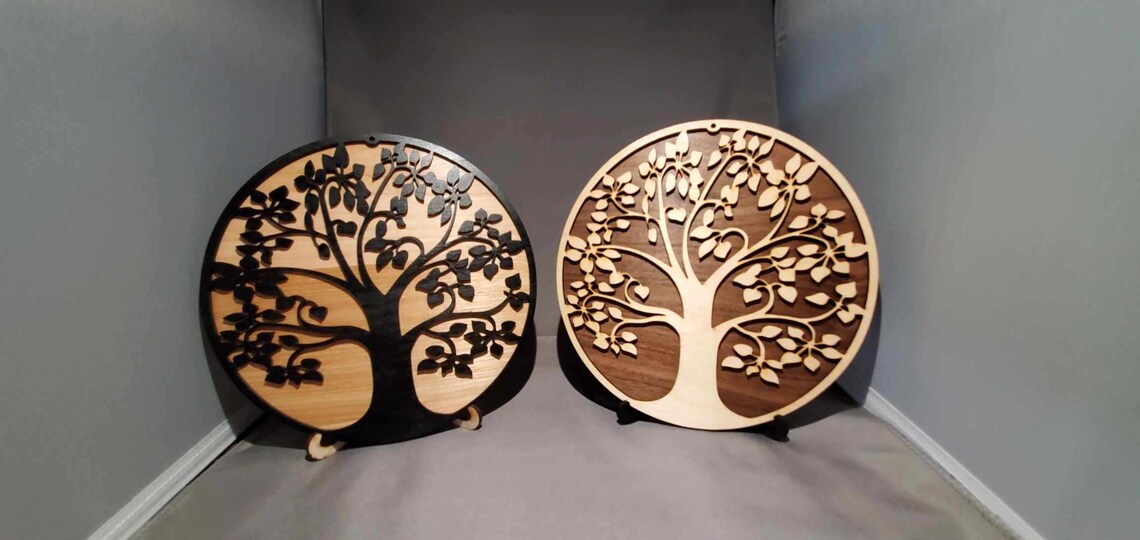 Wood Laser Cut Tree of Life Etsy
