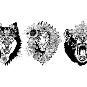 Animal Flower Art .SVG laser file