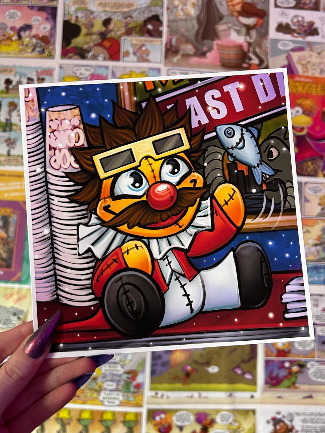 Lew Zealand Boomerang Fish Muppets Print. - Etsy