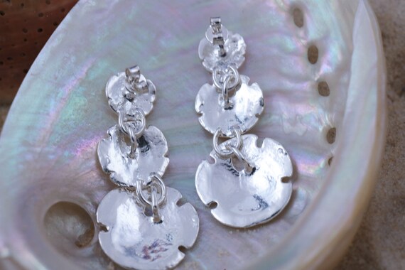 Silver Sand Dollar Earrings 1 1/2