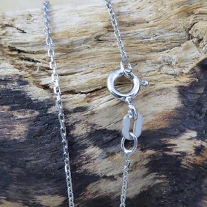 Sterling Silver Rhodium Plated lightweight thin cable chain .7 mm wide . Made in Italy