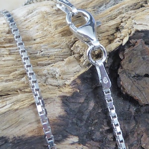 Silver Box Chain,1.2 mm Rhodium Plated .925 Sterling Italian Box Chain necklace • 5 lengths, lobster claw clasp fast free shipping
