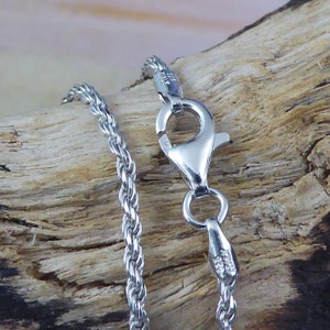 10&quot; Silver Rope ankle chain 1.4 mm, Rhodium plated .925 Sterling, Diamond cut anklet, lobster claw lock Made in Italy, fast free shipping