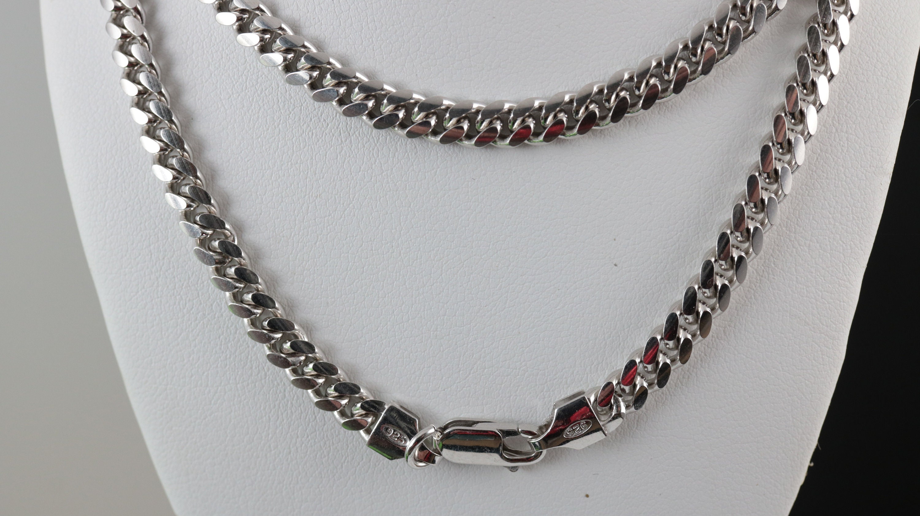 Sterling Silver, Rhodium Plated, Italian Made, 5mm Miami Cuban