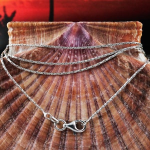 16&quot; Sterling Silver Sparkle Chain: lobster claw, Rhodium Plated Italian made .85mm