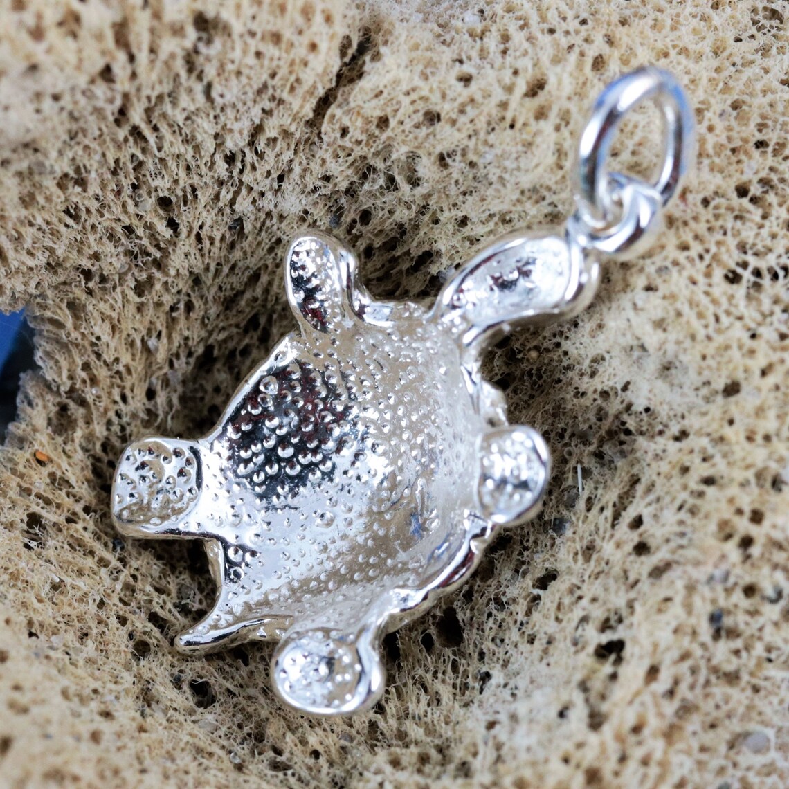 Real 925 Sterling Silver Turtle Pendant with diamond cut Etsy