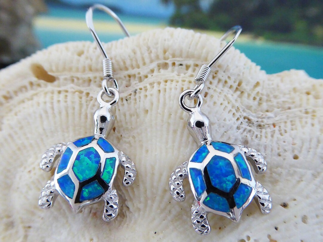 Boucles d'oreilles enfants tortue en argent 925