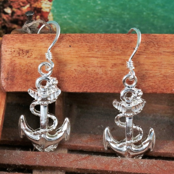 Orecchini Pendenti Ancora In Argento Sterling 925 – Gioiello Da Donna Simbolico, Altezza 1 Cm – Confezione Portagioie