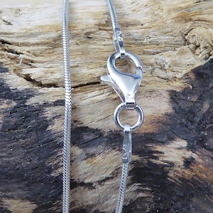 18&quot; Silver Snake Chain • 020 Gauge, Rhodium Plated .925 Italian Sterling 1 mm round snake necklace , Lobster claw clasp. fast free shipping.