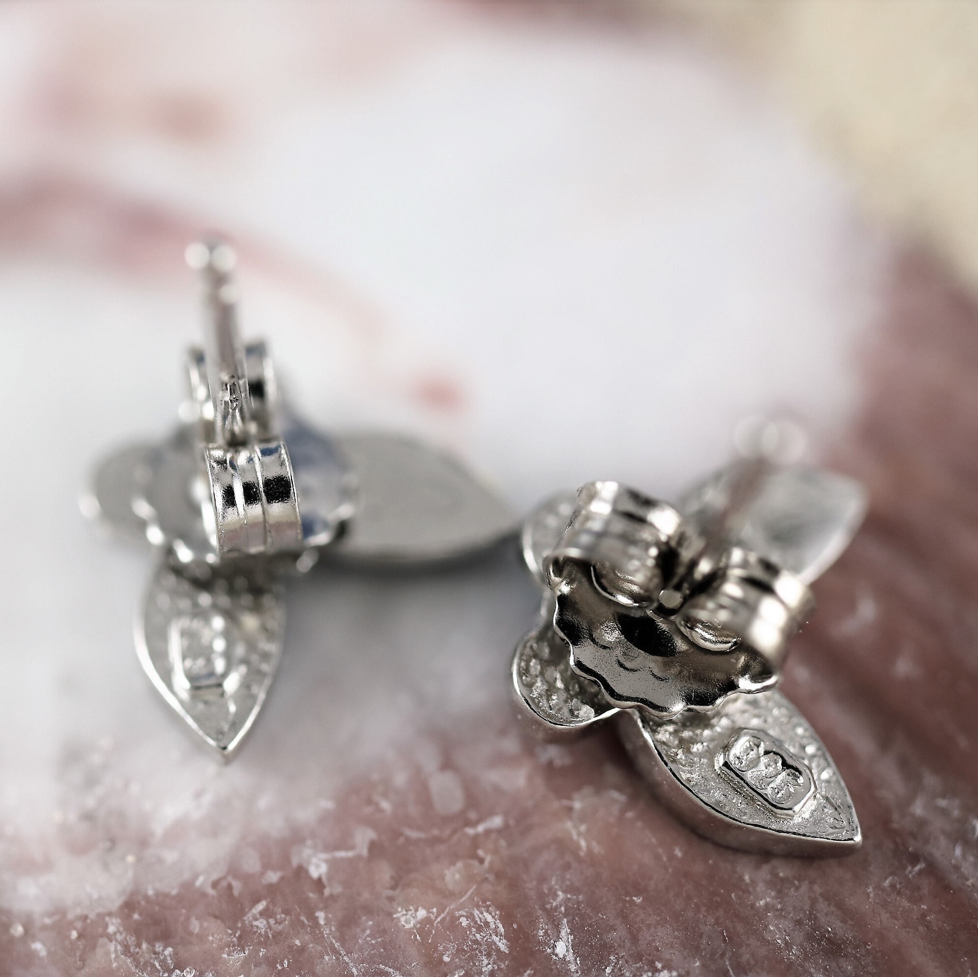 Silver Butterfly Earrings. 3/8