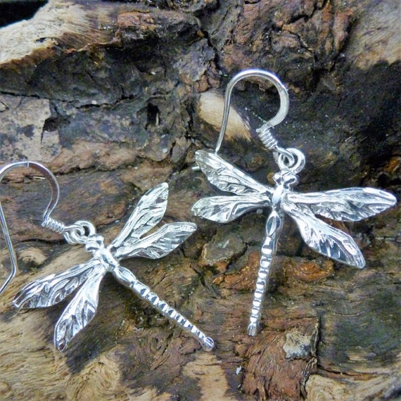 Orecchini Pendenti Santuzza Con Libellula E Fiori – Argento 925 Smaltato, Con Zirconi, Regalo Per Donna In Scatola Elegante