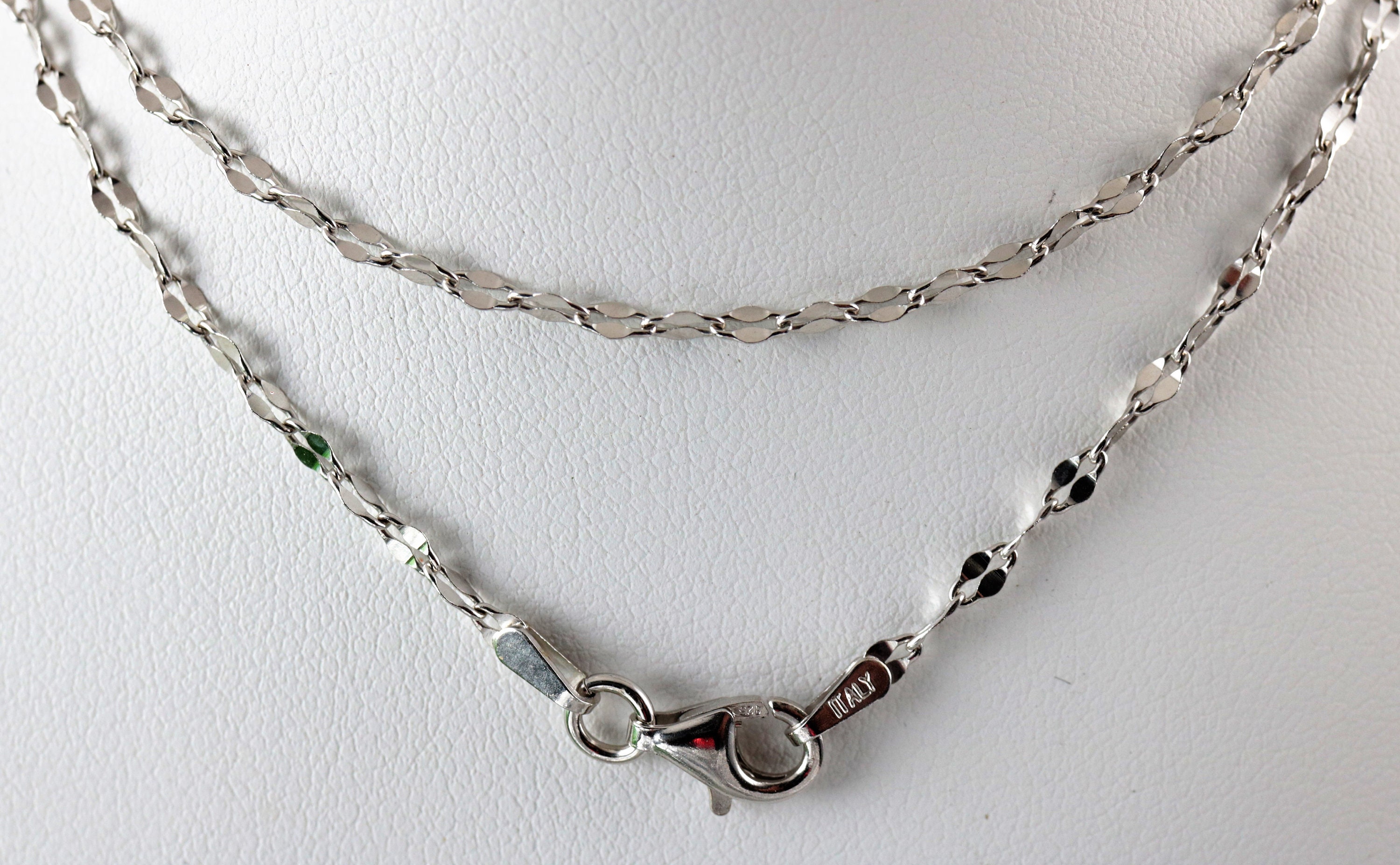 silver ネックレス　925 ITALY 925 Sterling Silver Italy P. Lux Figaro Chain Necklace 24