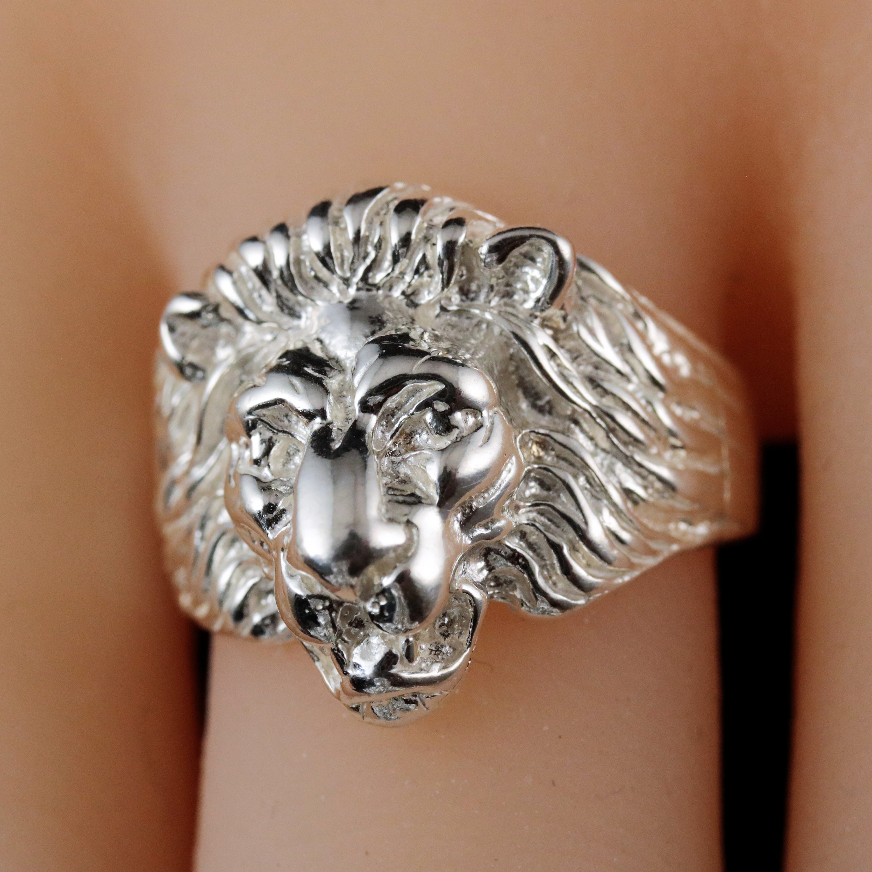 Oxidized Silver Lion of Judah Ruby Ring | Baltinester Jewelry