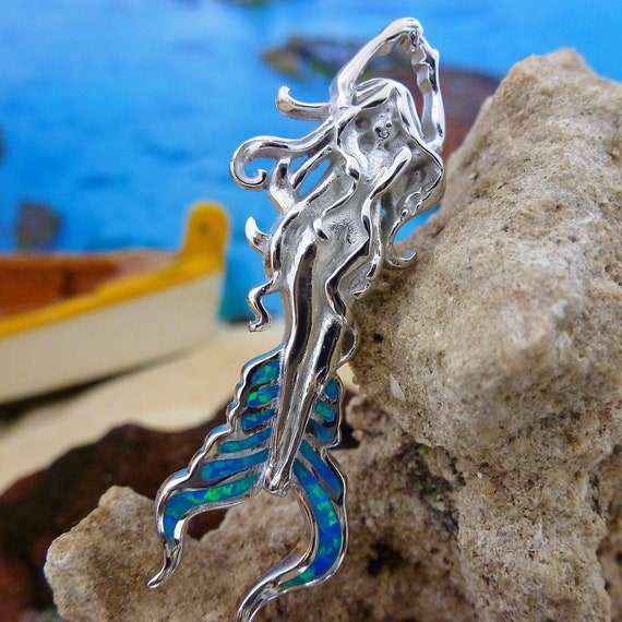 Synthetic Opal 3/4 Hoop Earrings Sterling Silver Oxidized Finish Synthetic Opal 3/4 Hoop Earrings Sterling Silver Oxidized Finish