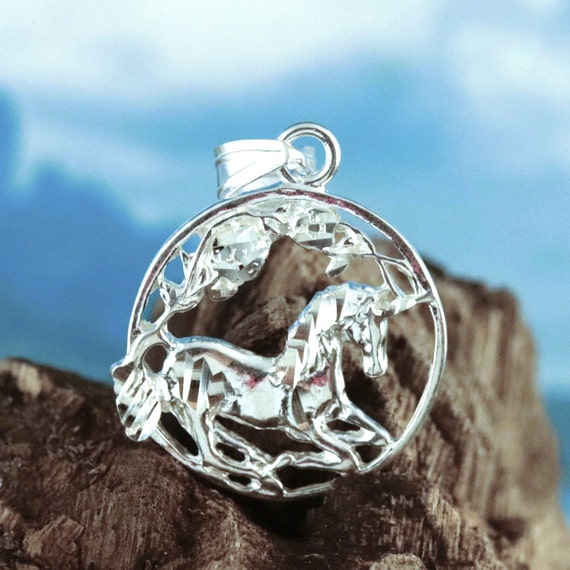 Framed Unicorn Charm Sterling Silver Framed Unicorn Charm Sterling Silver