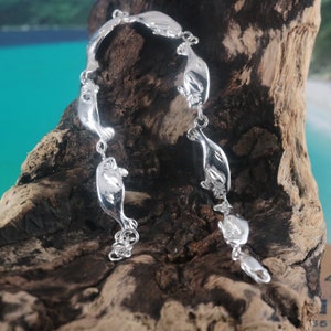 Silver Manatee link Bracelet, 925 Sterling sea cow Diamond cut, fast free shipping, lobster claw, adjustable  7 3/4"- 8 1/2" manatee gift