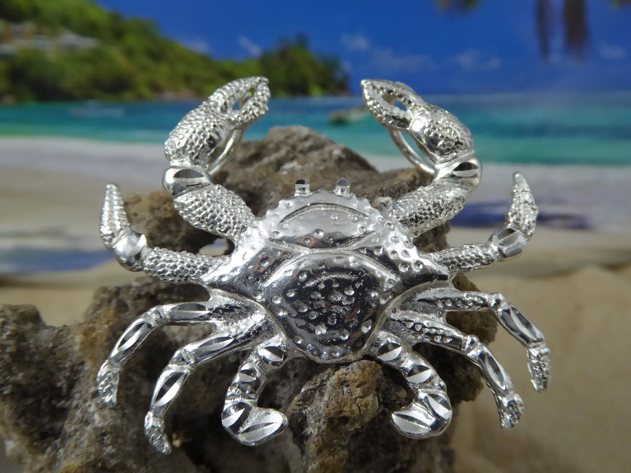Crab charm necklace hot sale