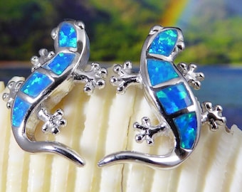 Orecchini A Forma Di Lucertola (geco) In Argento 925 - Simbolo Di Fortuna E Protezione - Regalo Per Donna - 2