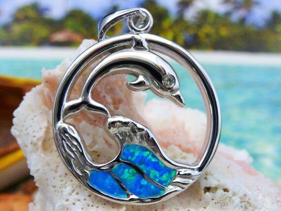 Silver Dolphin wave pendant 1