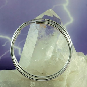 40 mm x 2 mm Silver endless hoops. 1.6&quot; wide lightweight round tube .925 Sterling continuous hoop earrings gift for her, free fast shipping