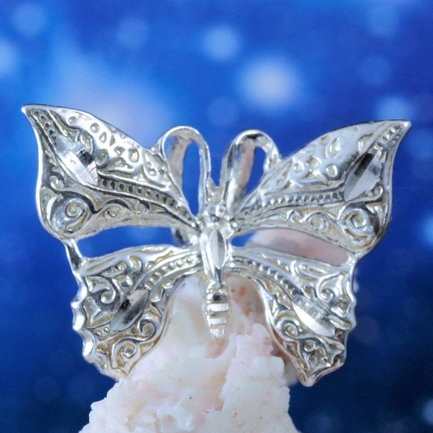 Solid 14K Gold Butterfly Ear Backs for Earrings / White or 