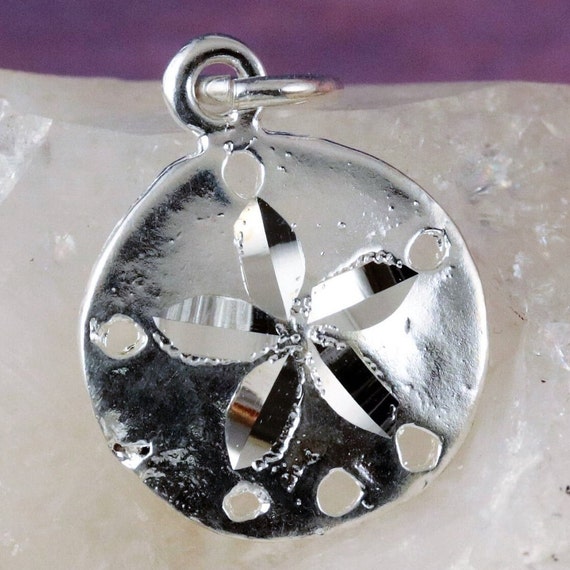 Sand Dollar Sanddollar Charm Diamond-cut Sterling Silver Sand Dollar Sanddollar Charm Diamond-cut Sterling Silver