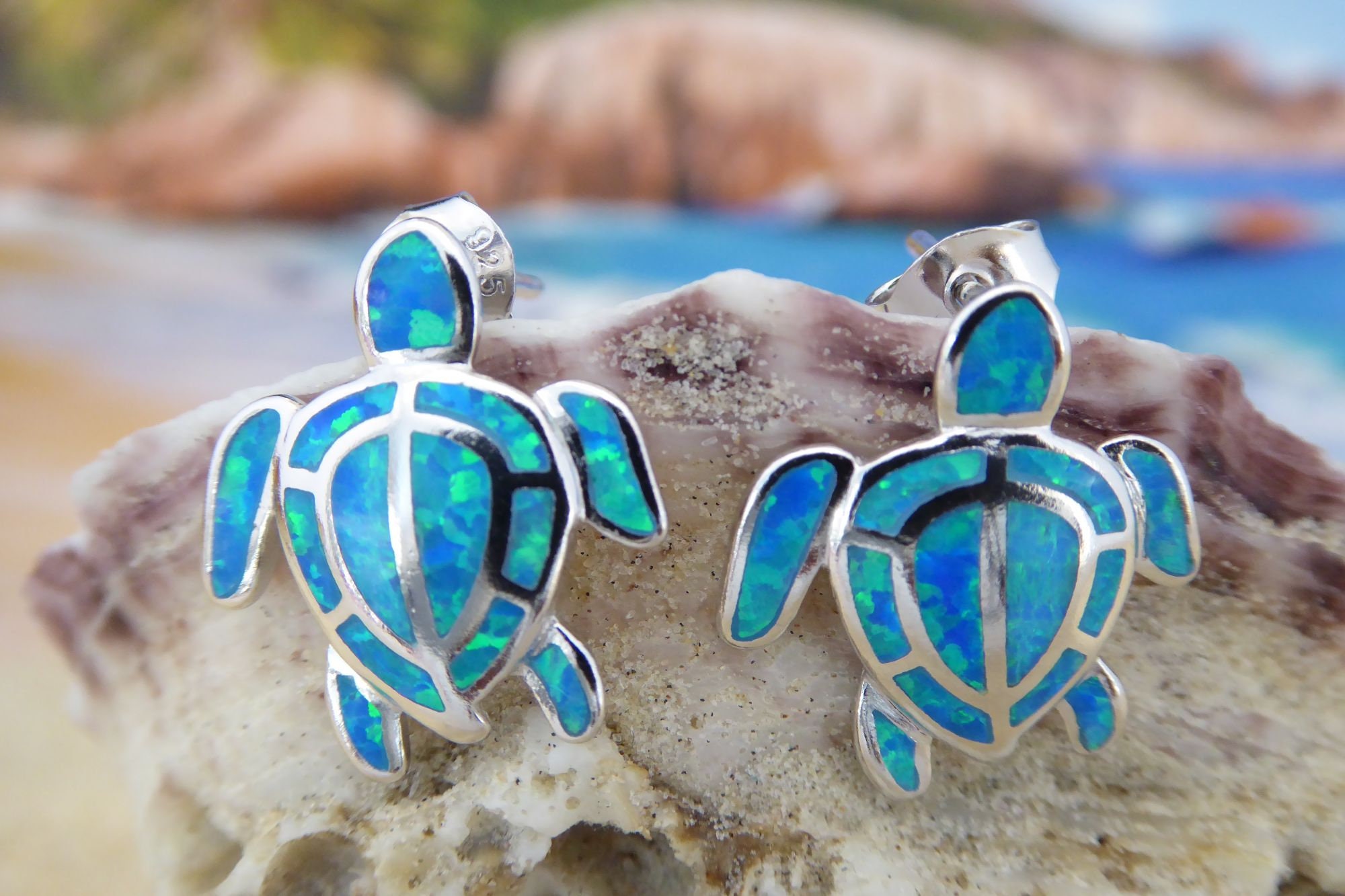 Orecchini a forma di tartaruga, in argento Sterling 925