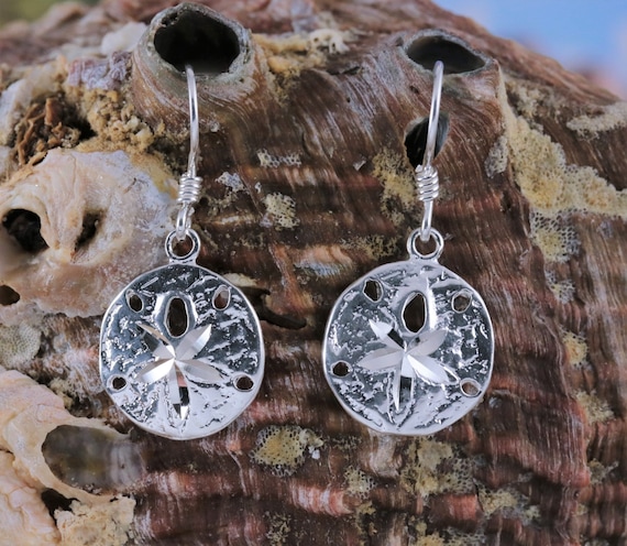 Sand Dollar Sanddollar Diamond-cut Sterling Silver Earrings Sand Dollar Sanddollar Diamond-cut Sterling Silver Earrings