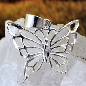 Silver butterfly pendant, 3/4&quot; tall + 1/4&quot; bail Diamond cut .925 Sterling filigree Monarch butterfly charm gift for her Fast free shipping