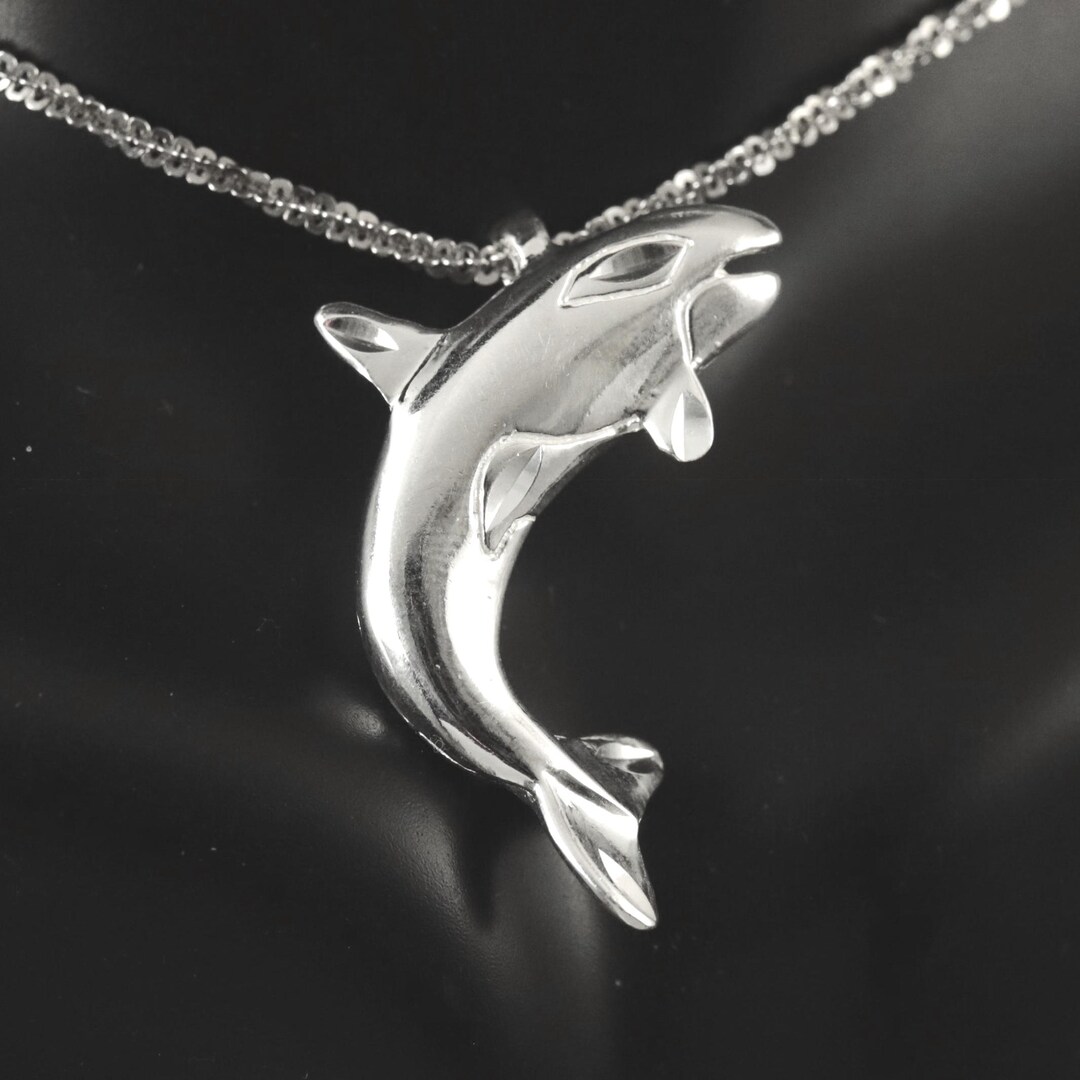 Orca Slide Sterling Silver, Diamond Cut, Orca Slide 1 1/8