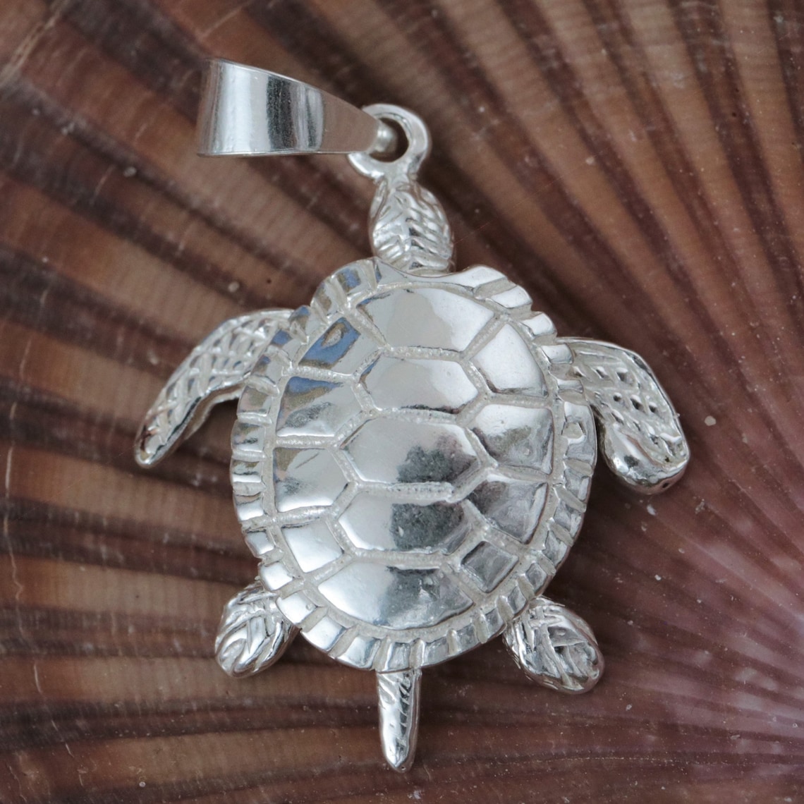 Real Sterling Silver Sea turtle pendant with movable headlegs | Etsy