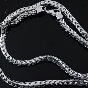 Sterling 5mm Franco chain, Made in Italy Rhodium Plated .925 Silver heavy square link 8&quot; 9&quot; 20&quot; 22&quot; 24&quot;• Lobster clasp fast Free shipping