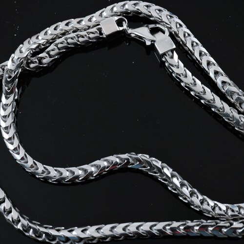 Sterling 5mm Franco Chain Made in Italy Rhodium Plated .925 Etsy