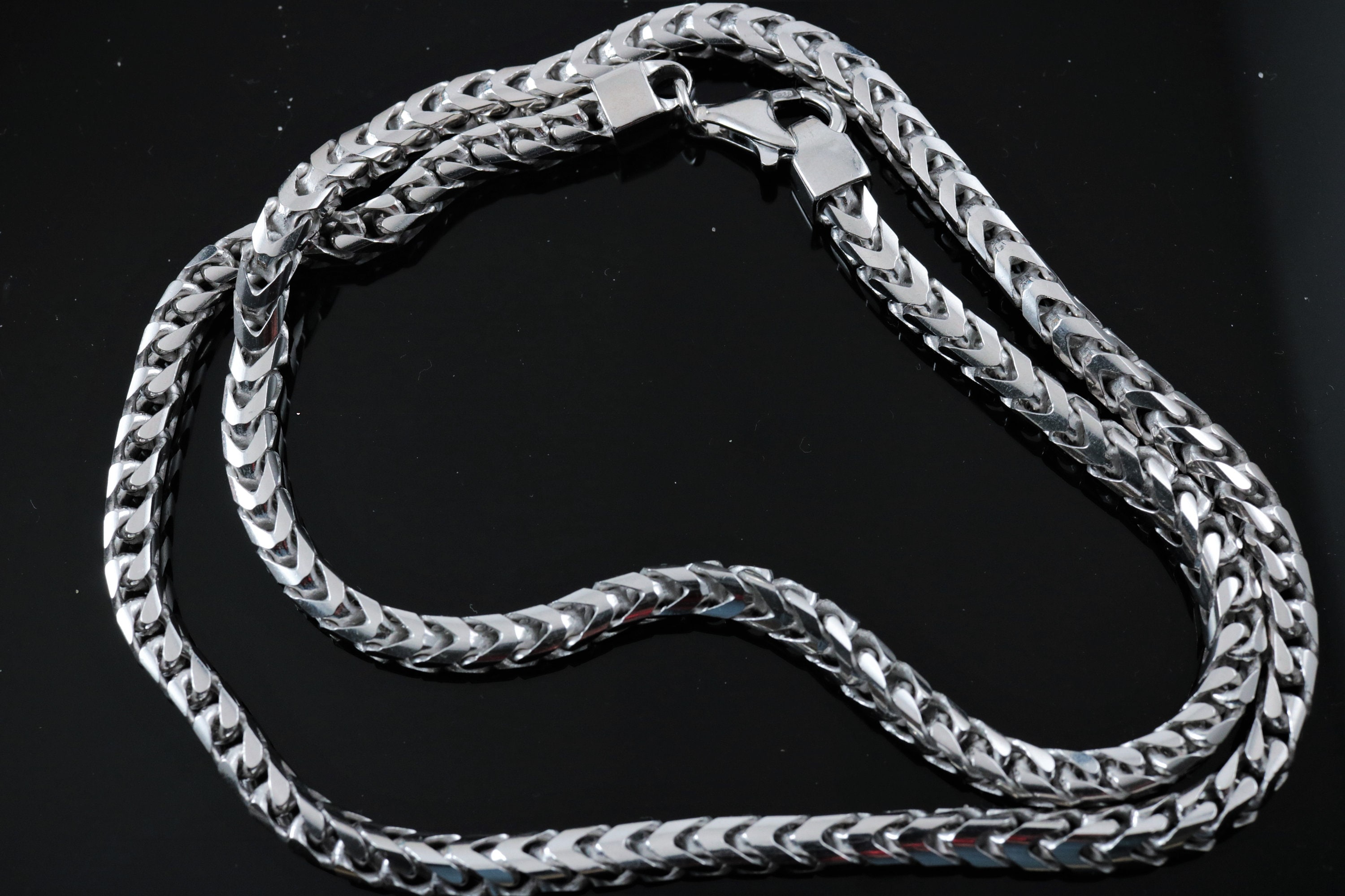 Detailed Sterling Silver Franco Chain