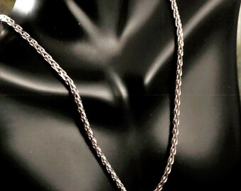 Collana In Argento Sterling 925 – Catena Spiga Grano Regolabile Max 22 Pollici – Senza Pietra