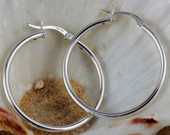HUIMEI Light Weight Sterling Silver Hoop Earrings,2.2 Inch Diameter HUIMEI Light Weight Sterling Silver Hoop Earrings,2.2 Inch Diameter