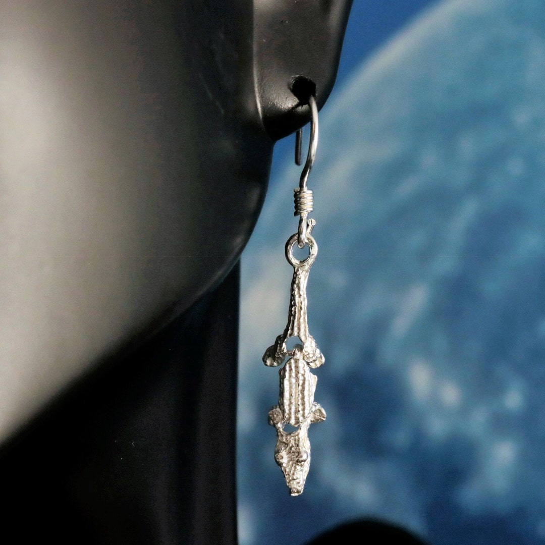 Silver/Purple Alligator Earrings main image 0